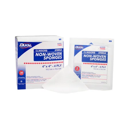 Clinisorb Nonwoven Sponge 4"x4" 4ply ST 2/Pk  50pk/bx 12bx/cs