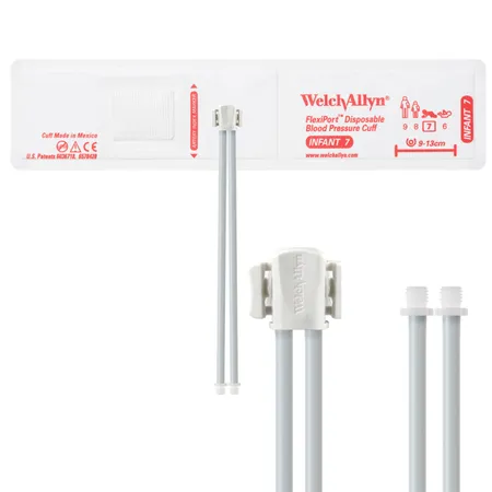 FlexiPort Disposable BP Cuffs w 2 Tubes & Connector, Pack/20
