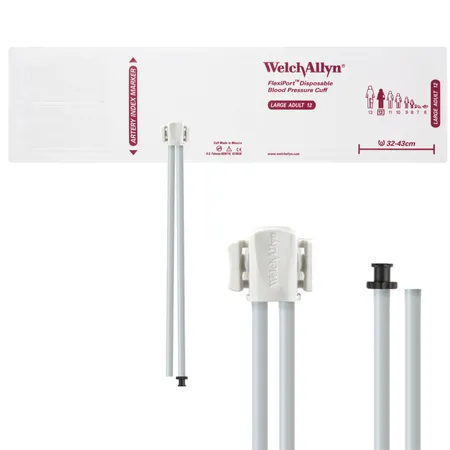 FlexiPort Disposable BP Cuffs w 2 Tubes & Connector, Pack/20
