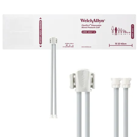 FlexiPort Disposable BP Cuffs w 2 Tubes & Connector, Pack/20