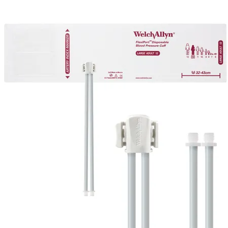 FlexiPort Disposable BP Cuffs w 2 Tubes & Connector, Pack/20