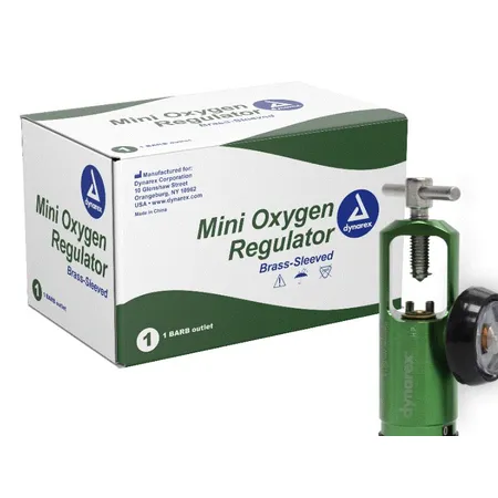Oxygen Regulator Mini CGA870 0-15 LPM Barb Outlet, Ea