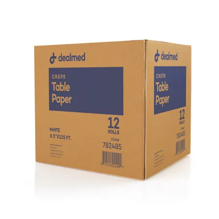 Table Paper Crepe 8.5" x 125' White, 12/Case
