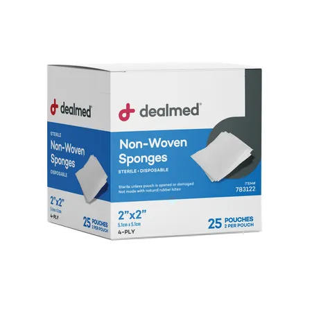 Premium Non-Woven Sponges 2" x 2" 4-Ply, Sterile, 50/Pk