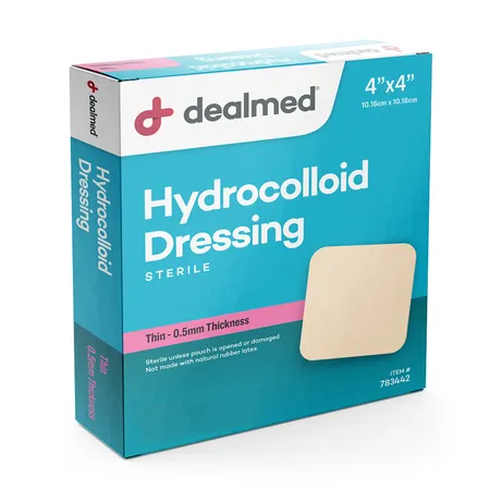 Hydrocolloid Dressing 4" x 4" Thin, 10/Bx