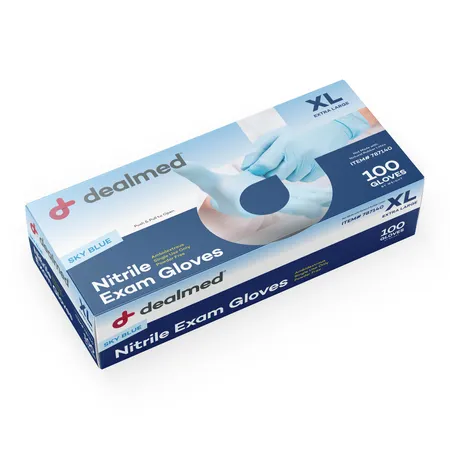 Glove Exam Nitrile Sky Blue, X-Large, 100/Bx