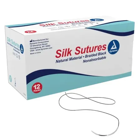 Suture Silk 3-0 Black 18" C6, 12/Bx