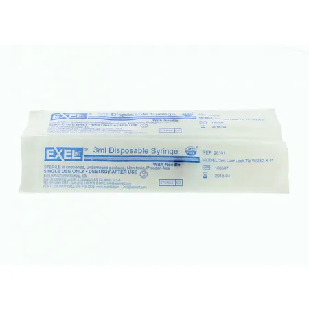 Syringe Low Dead Space 3 mL 23G x 1" Luer Lock, 100/Bx