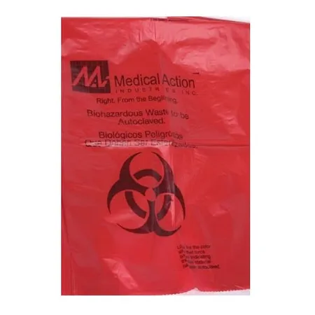 Waste Bag Biohazard 1-2 Gal 1.8 mil 8 x 12 Orange/Black, 400/Cs
