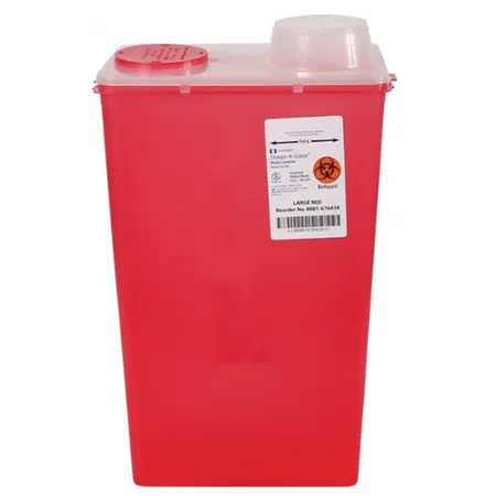 Sharps Container 14 Qt Chimney Top Red, Ea