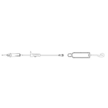 IV Admin Set Secondary 15 Drop 9 mL PV 40" Bag Hanger, 50/Cs
