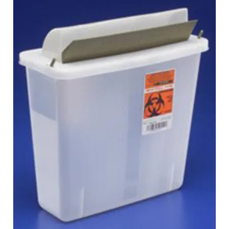 Sharps Container 5 Qt Mailbox Lid Transparent Red, 20/Case