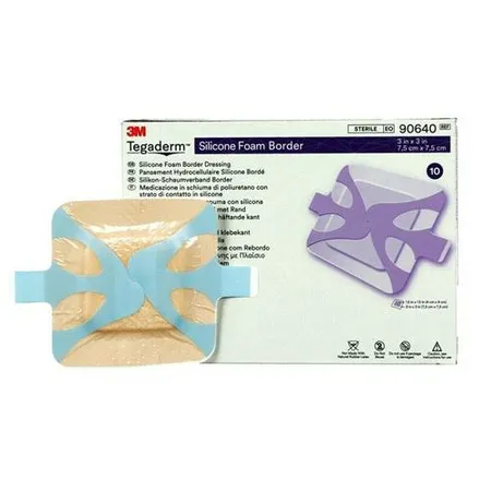 Dressing Tegaderm Silicon Foam Boarder 3" x 3" 10/Bx, 6/Cs