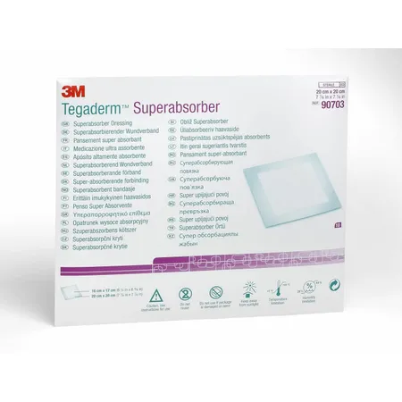 Dressing Tegaderm Superabsorber 8" x 8" 10/Bx, 5/Cs