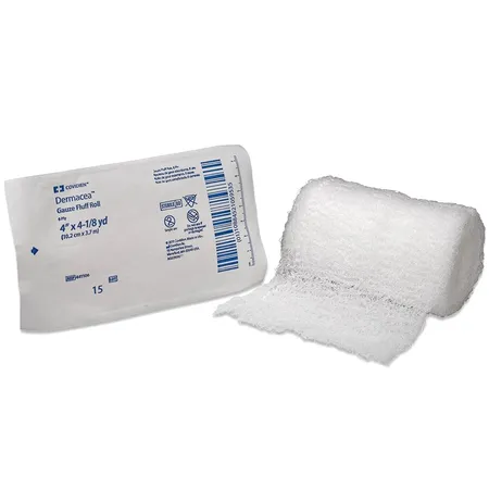 Gauze Bandage Roll Dermacea Fluff Woven Sterile 4" x 4.1 yds 6-Ply, 100/Cs