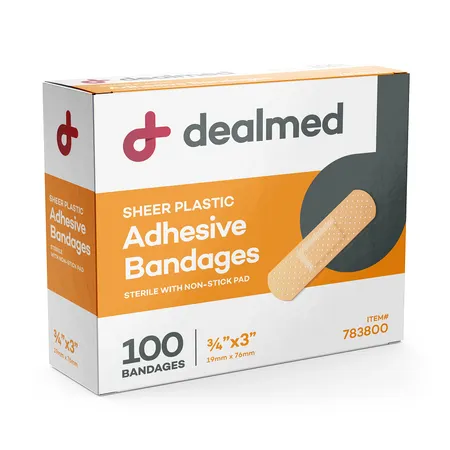 Bandage Adhesive Sheer 3/4" x 3", 100/Box