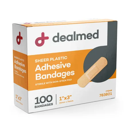 Bandage Adhesive Sheer 1" x 3", 100/Box