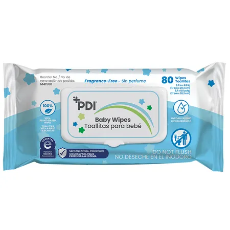 Baby Wipes Unscented 7" x 8", 80/Pk 12/Cs