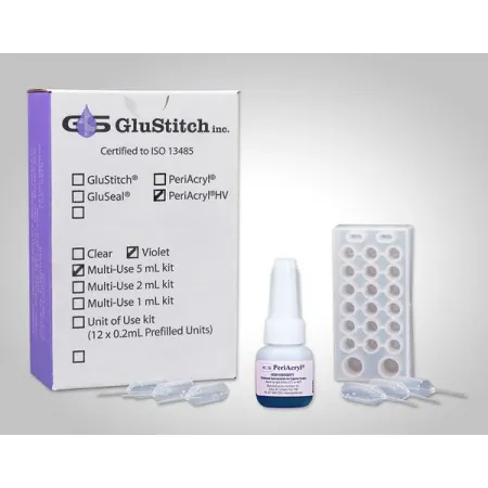 Oral Adhesive, High Viscosity, 5 mL Bottle w/ Autoclavable Tray and 50 Pipettes, Violet Ea