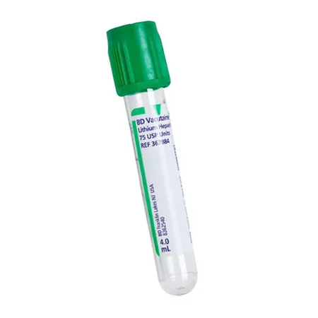 Blood Collection Tube Vacutainer Heparin 13 x 75 4 mL Green, 100/Box ...