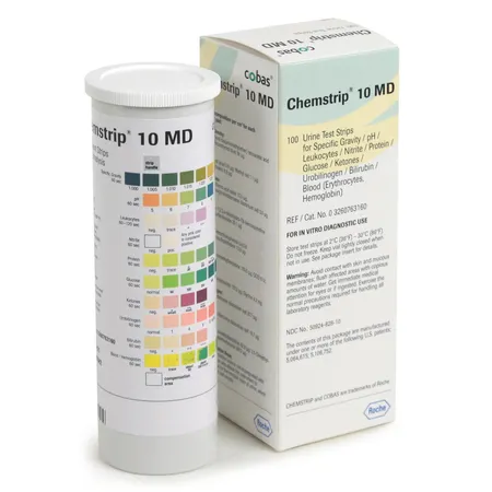 Urine Test Strips Chemstrip 10 MD, 100/Ea
