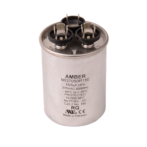 Nordyne 01-0026 Run Capacitor - 15/370 MFD Round Dual Run Capacitor