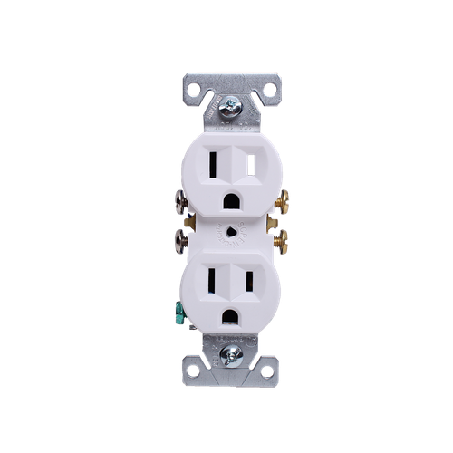 Receptacle,Duplex,Wht,125V/15A