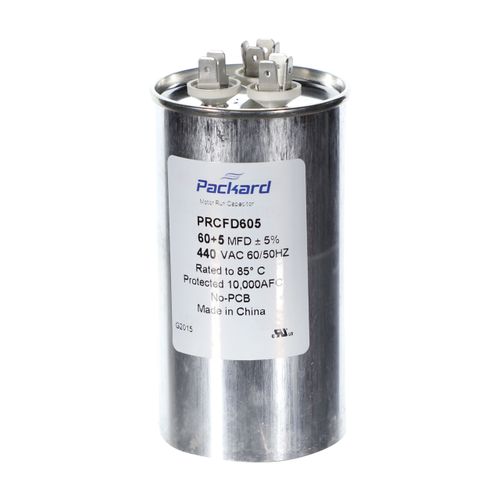 thumbnail image 2 of ClimaTek 60+5 UF MFD 440V Round Dual Run Capacitor – Fits Packard PRCFD605 2 of 4