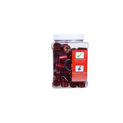 Ref Locking Cap,Red,50/Pk Key