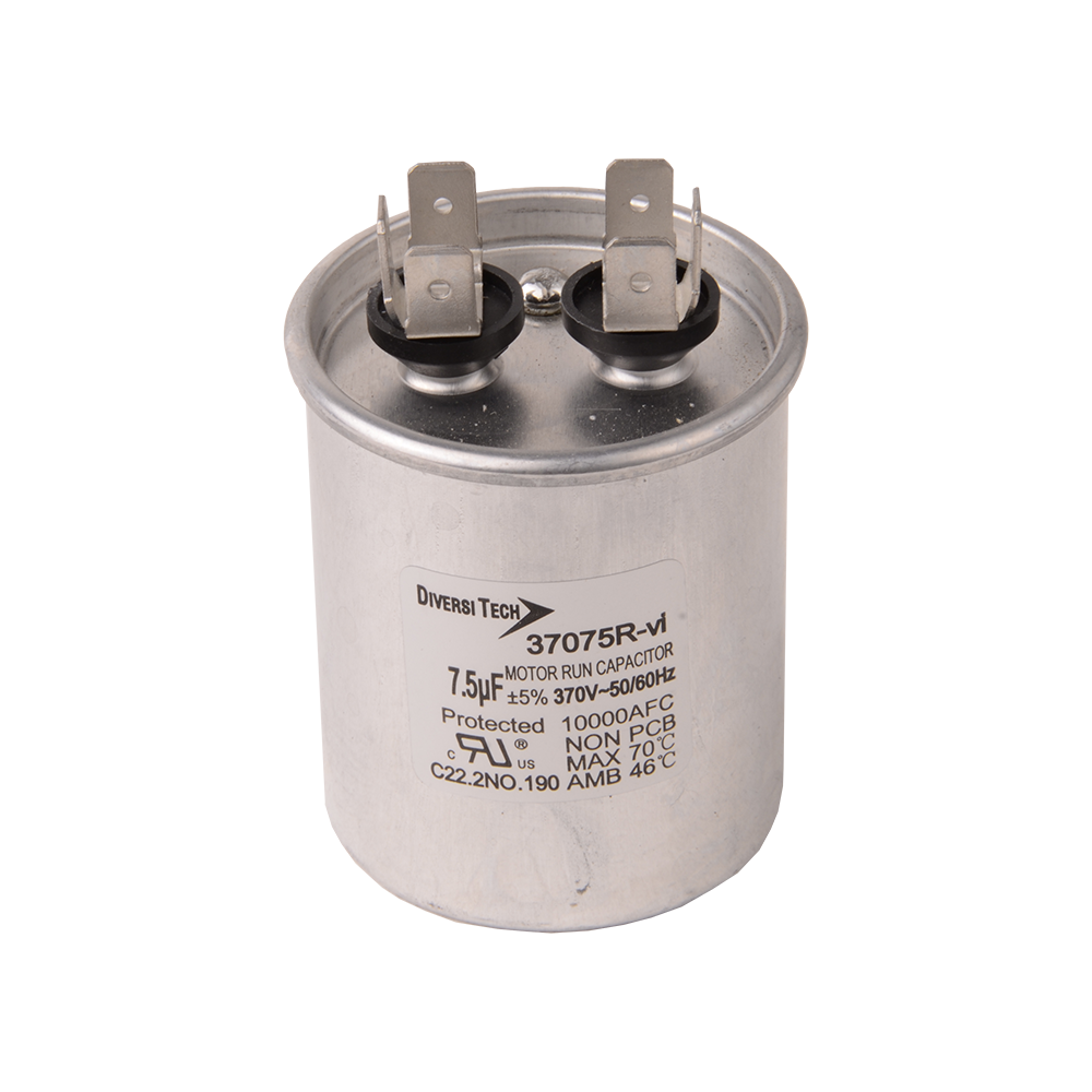 Mtr. Run Cap, Rnd, 7.5uf 370v