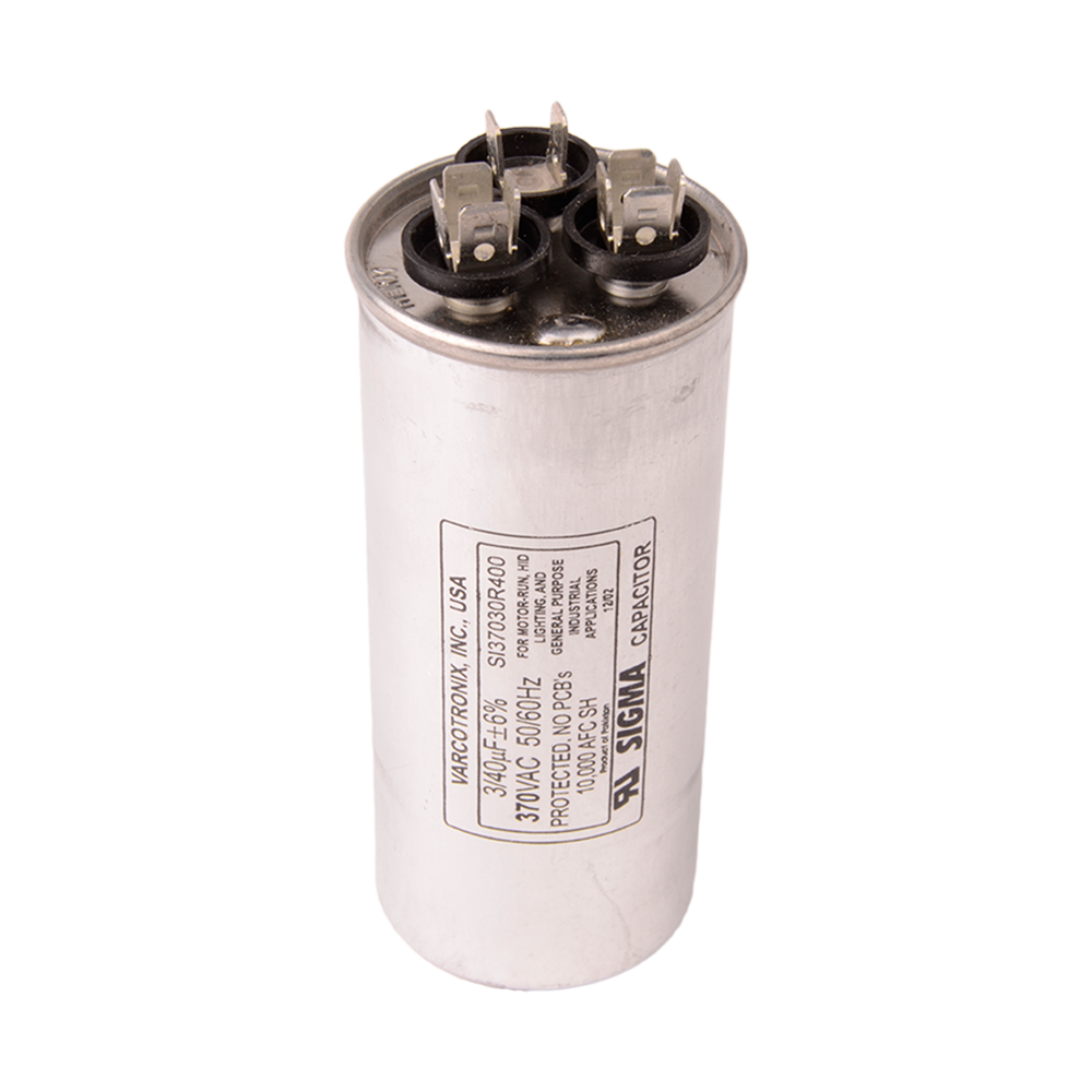 Mtr. Run Cap, Rnd, 40+3uf 370v