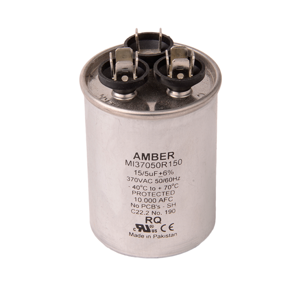 Mtr. Run Cap, Rnd, 15+5uf 370v