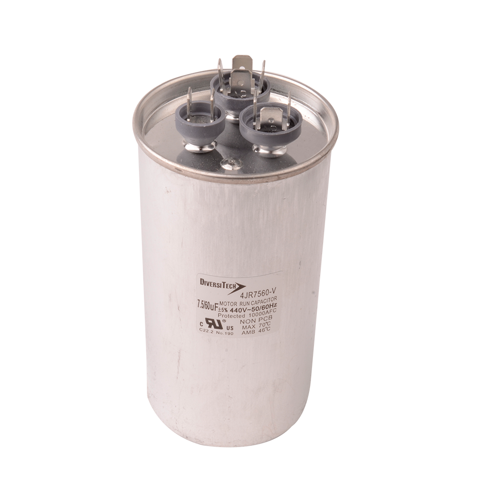 Mtr. Run Cap,Rnd,70+7.5uf 440V
