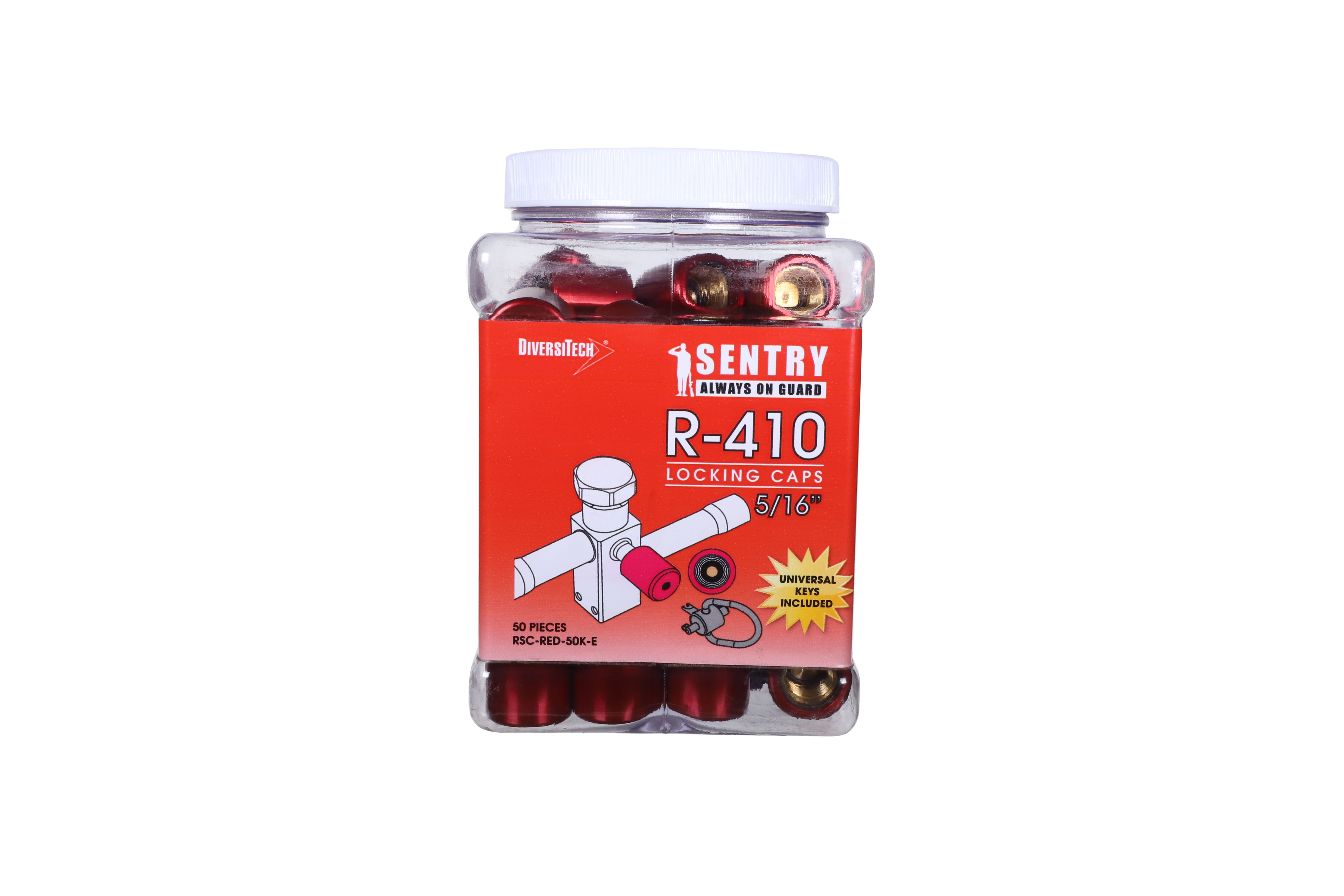 Ref Locking Cap,Red,50/Pk Key